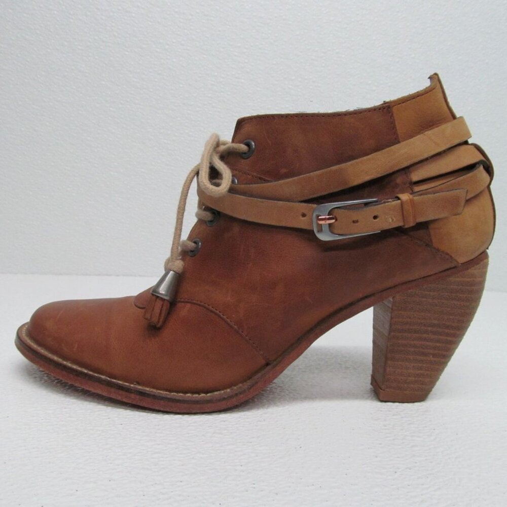 J Shoes Carson Lace up Buckle Strap Booties Women's Size 8.5M